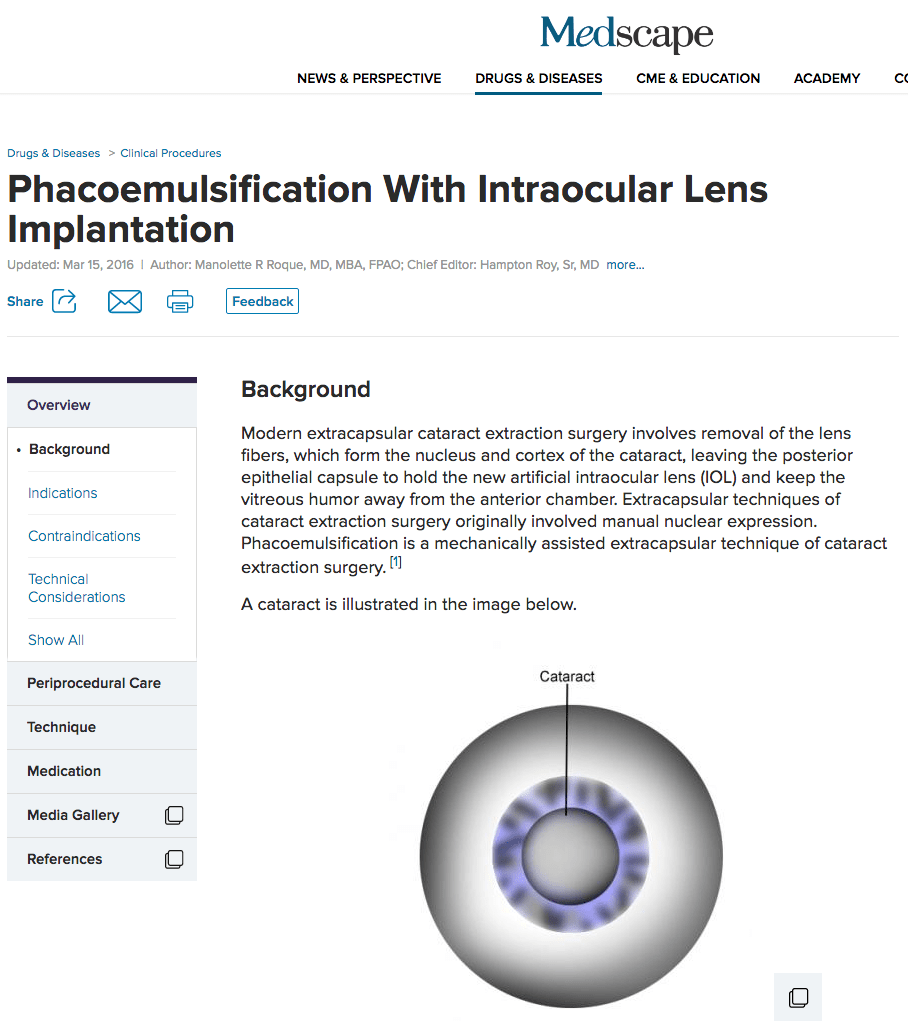 Medscape Phacoemulsification with Intraocular Lens Implantation
