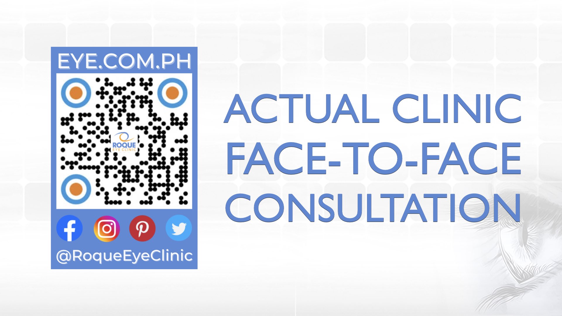 Actual Clinic Face-to-Face Consultation | ROQUE Eye Clinic